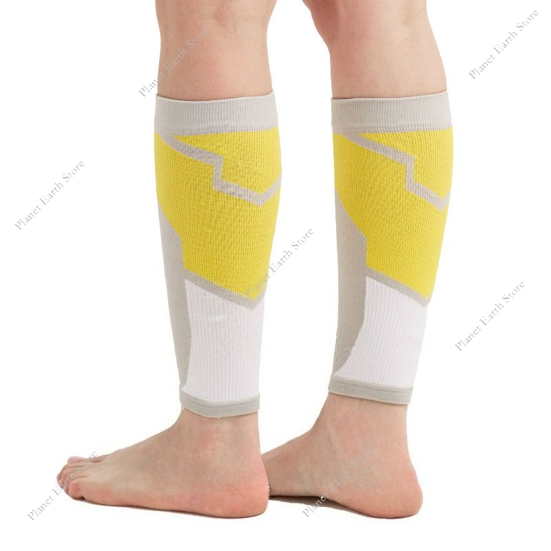 1 par de mangas de compresión de pantorrilla para hombres y mujeres, mangas de compresión para correr, atletismo, calcetines de compresión para piernas, soporte Unisex