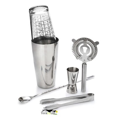 Cocktail Shaker Bar Set Stainless steel Lounge Cup Boston Cup Shaker Cocktail Shake Barware: Set 2 -6pcs