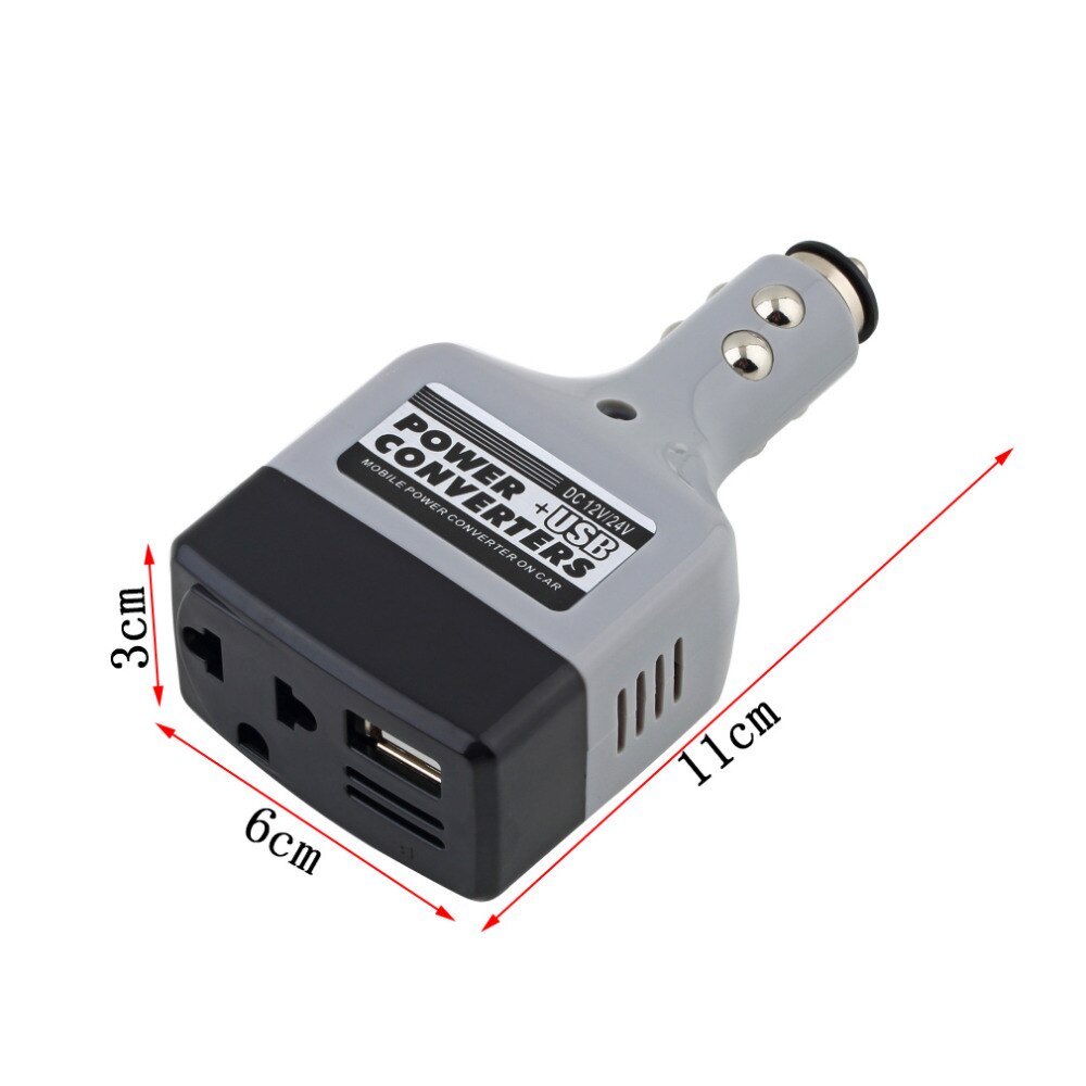Newdc 12/24v to  ac 220v usb 6v auton mobiili virta invertteri sovitin auto auto virtamuunnin laturi käytetään kaikkiin matkapuhelimiin