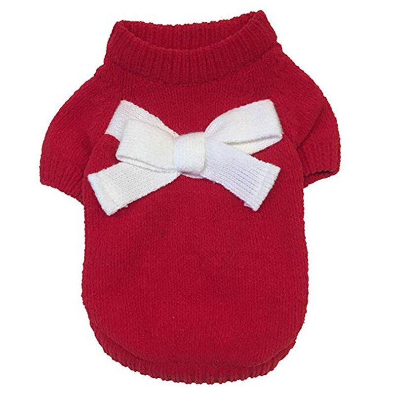 Leuke Hond Truien Winter Warm Puppy Roze Boog Kleding Kerst Zachte Katoenen Jassen Jas voor Chihuahua teddy