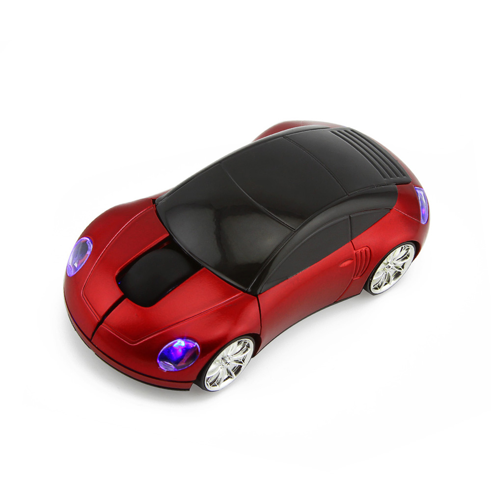2.4G Wireless Mouse Car Shape With Flashing LED Light Sem Fio Mouse For Netbook Laptop Gaming: red car mouse