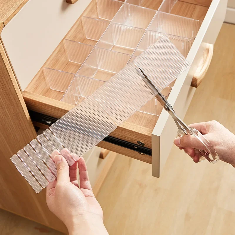 Séparateur d'organisateur de tiroir en plastique, séparateur de rangement de tiroir réglable DIY, séparateur pour chaussettes, sous-vêtements et papeterie scolaire