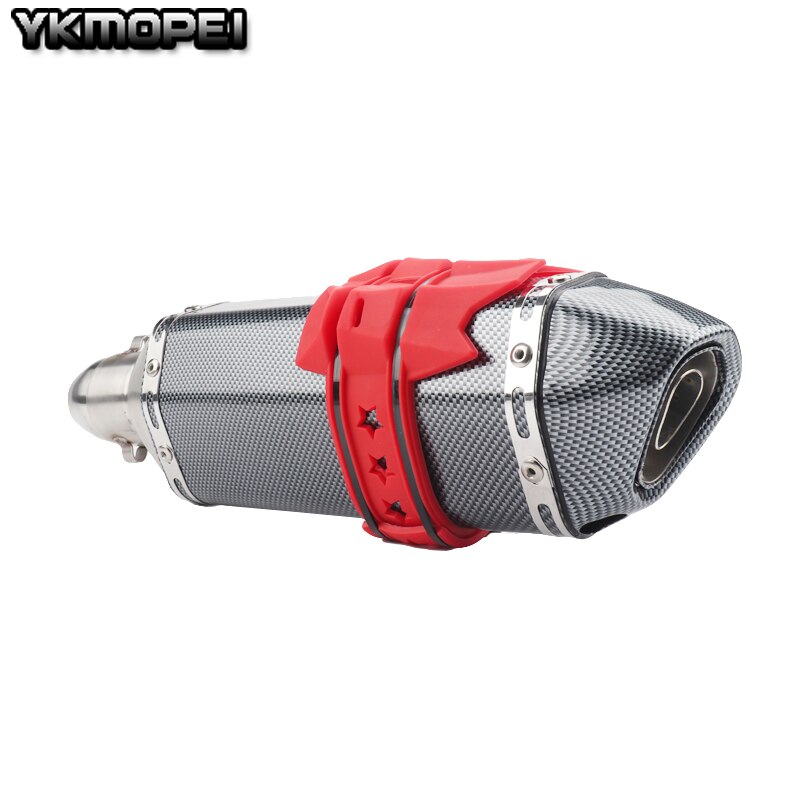 JFG Racing Exhaust Heat Shield Carbon Fiber Motorcycle Exhaust Pipe Cover Protector Universal For Street Bike (Size : 194 * 77MM