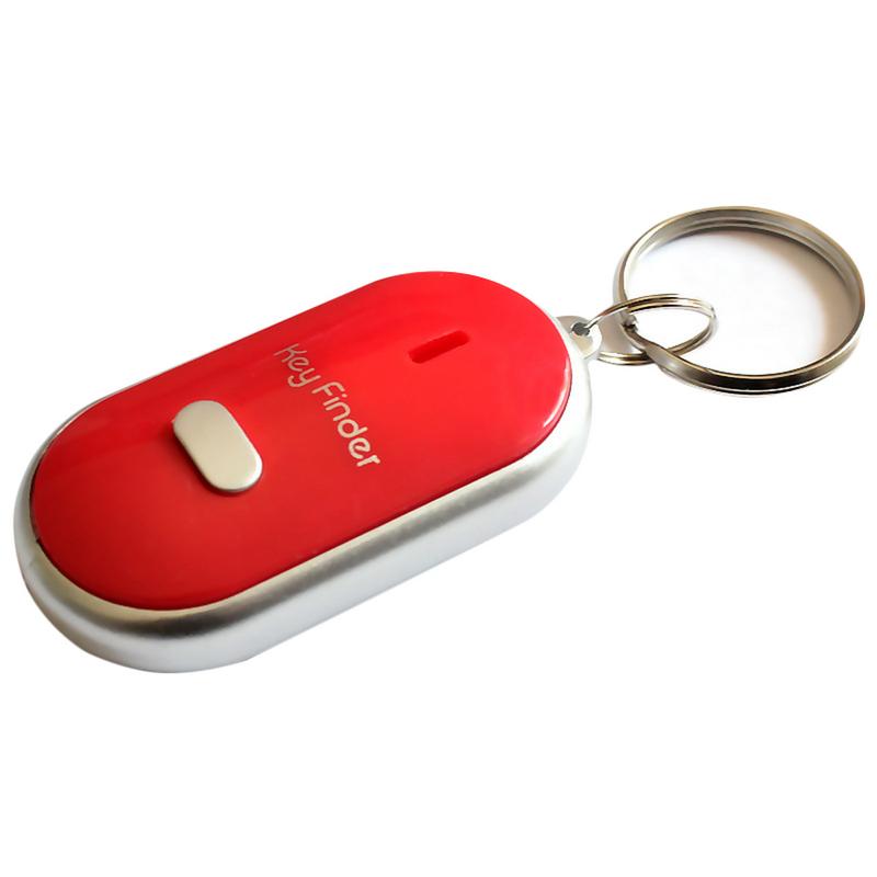 chercheur de clé Mini Anti-perdu sifflet clé chercheur LED sifflet clé chercheur clignotant bip à distance perdu Keyfinder localisateur clé: red