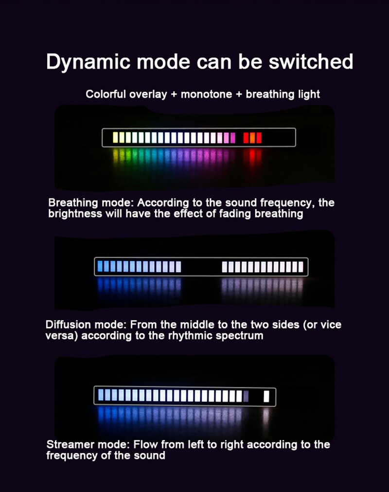 Rgb-sprachsteuerung für rhythmische umgebungsbeleuchtung mit auto-app-steuerung für fahrzeuge, freizeitbereich, soundsteuerung