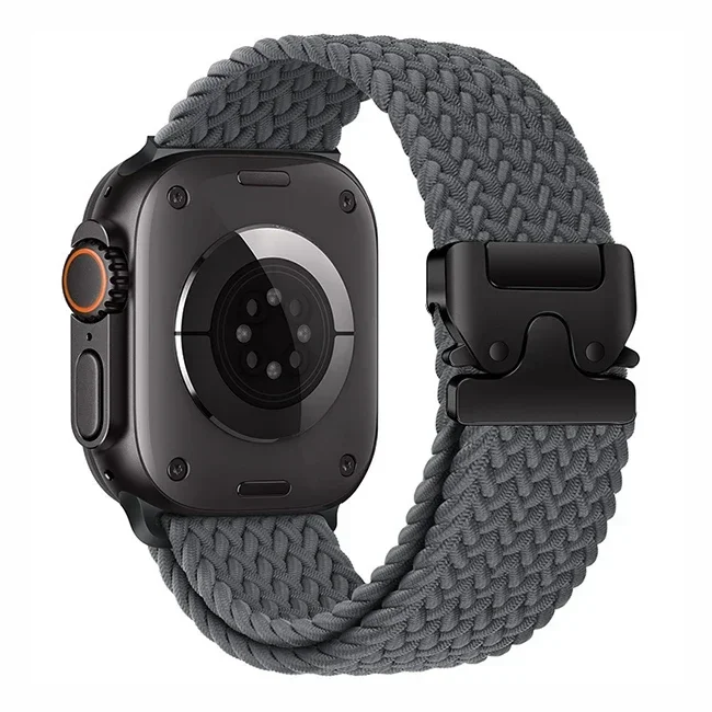 Bracelet tressé pour Bracelets de montre Apple 40 mm 44mm 46mm 42mm 49mm 45mm 41mm 38mm Bracelet IWatch série 10 SE 9 8 7 6 Ultra 2 bandes: Argent jaune / 16mm