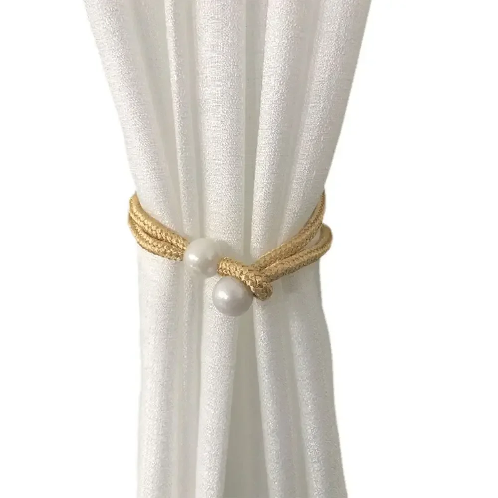Luxury Style Small Pearl Curtain Clip Curtain Holders Tie Back Buckle Clips Hanging Ball Buckle Tie Back Curtain Decor Accessori: Yellow