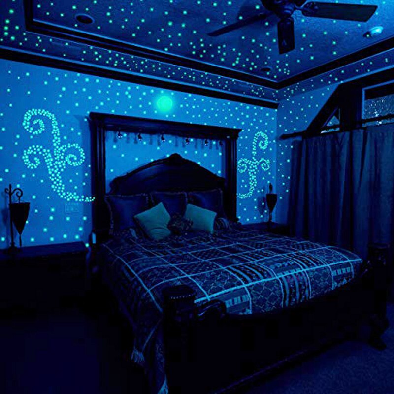 100pcs 3DStars Novelty toy Glow In The Dark Star Stickers Luminous Fluorescent Stickers For Kid Babyroom Bedroom Ceiling Decor