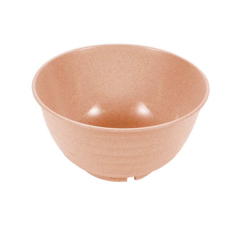 Household Set Large Size Wheat Straw Rice Bowl Baby Solid Food Bowl er tong wan Salad Bowl Fruit Bowl Instant Noodle Bowl: Northern European Style Powder  Diameter 17cm