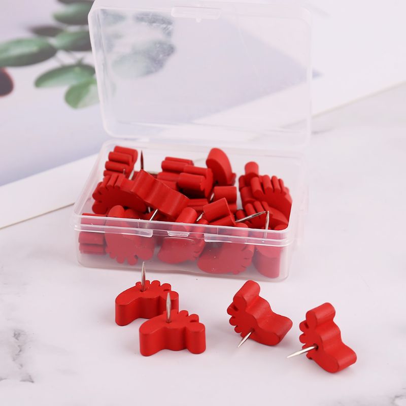 25/50 pces pé de madeira desenho foto parede parafusos cortiça placa pinos thumbtack pushpins g92e