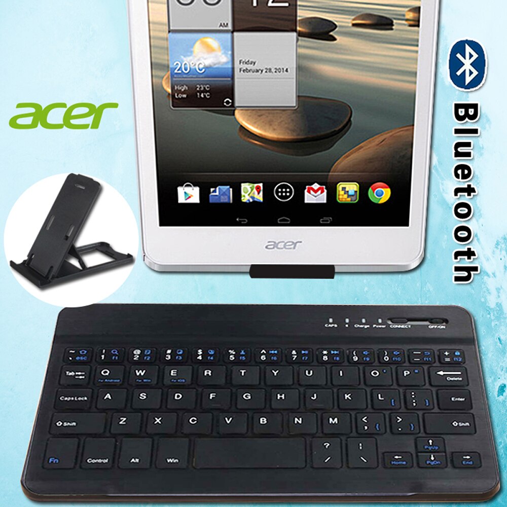 Teclado inalámbrico recargable con Bluetooth para Acer Iconia One, 7/One 8/A1-830 Iconia/Tab 7 8 B1/habla S/Predator 8, tableta