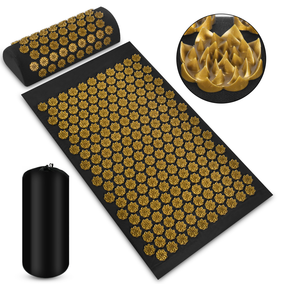 Pranamat Eco Lotus Spike Mat Acupunctuur Massage Kussen Kuznetsov's Applicator voor Nek Voet Terug Yoga Acupressuur Massage Mat: Granaat