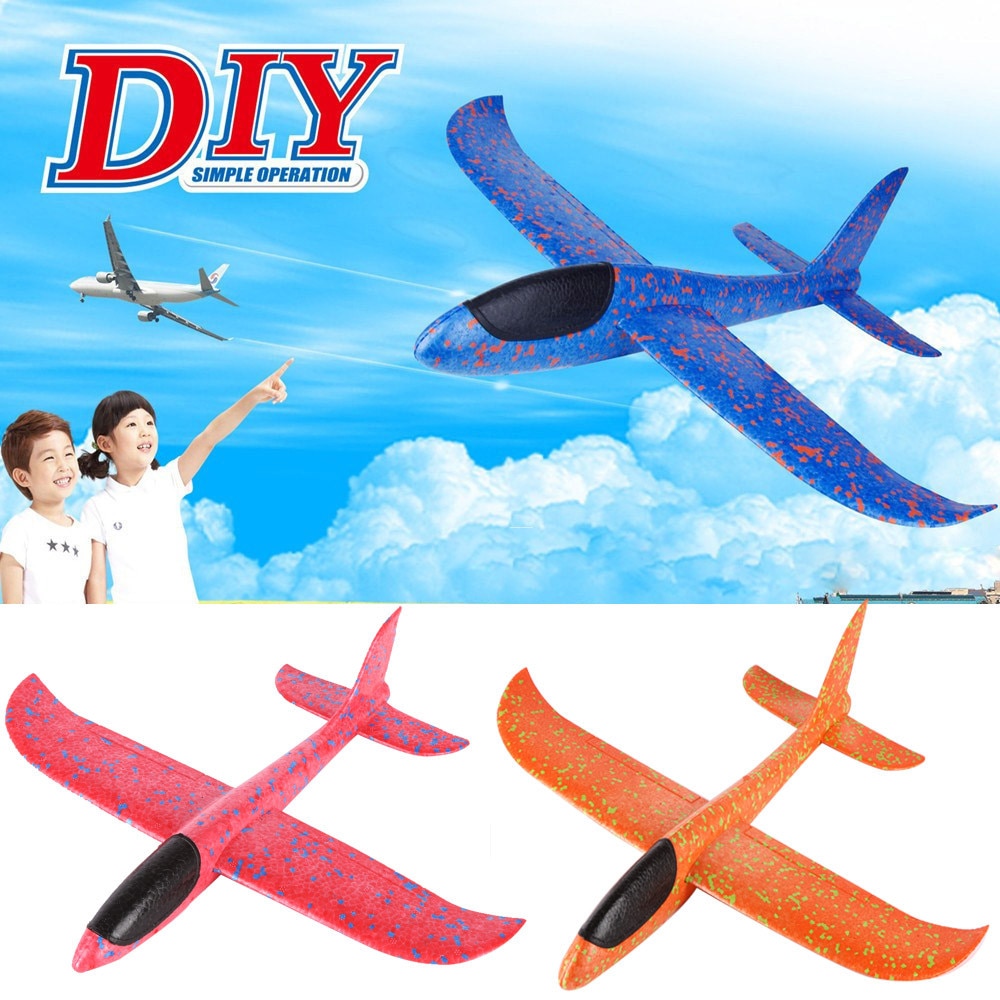 Aircraft Planes for Kids Outdoor Sport Foam Hand Throwing Airplanes toy, 36cm 48cm Flight Mode Glider Inertia Planes Model