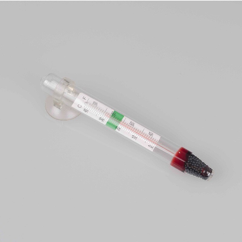 Medidor de vidrio para acuario, termómetro de temperatura del agua de vidrio para tanque de peces con bonita ventosa, 1 ud.