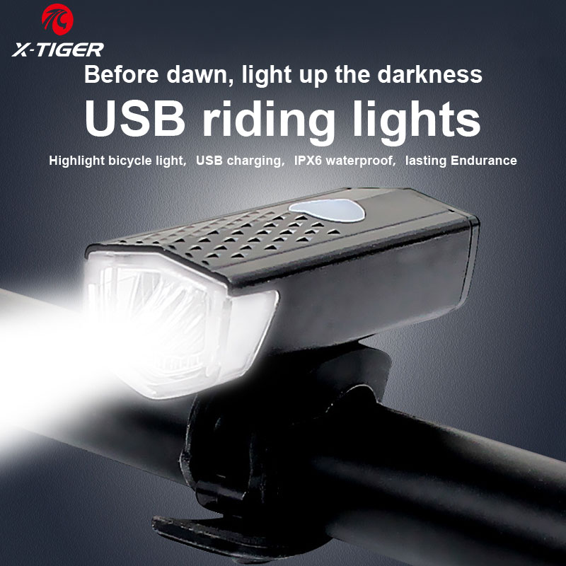 X-TIGER Fiets Licht Mtb Bike Front Lamp 300 Lumen IPX6 Waterdichte Fiets Licht 1200 Mah Usb Oplaadbare Led Fiets Zaklamp