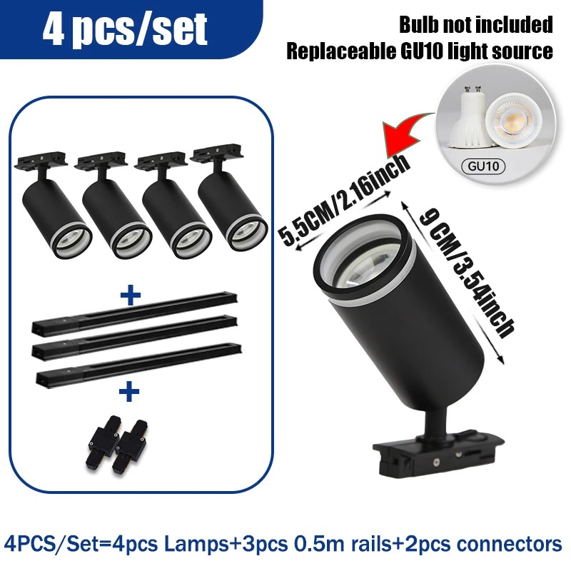 Rumindretning  gu10 -skinne led-lampe til husholdningsapparater køkkenspotlight tøjbutik skinnesæt loftspotlights: Lys lilla