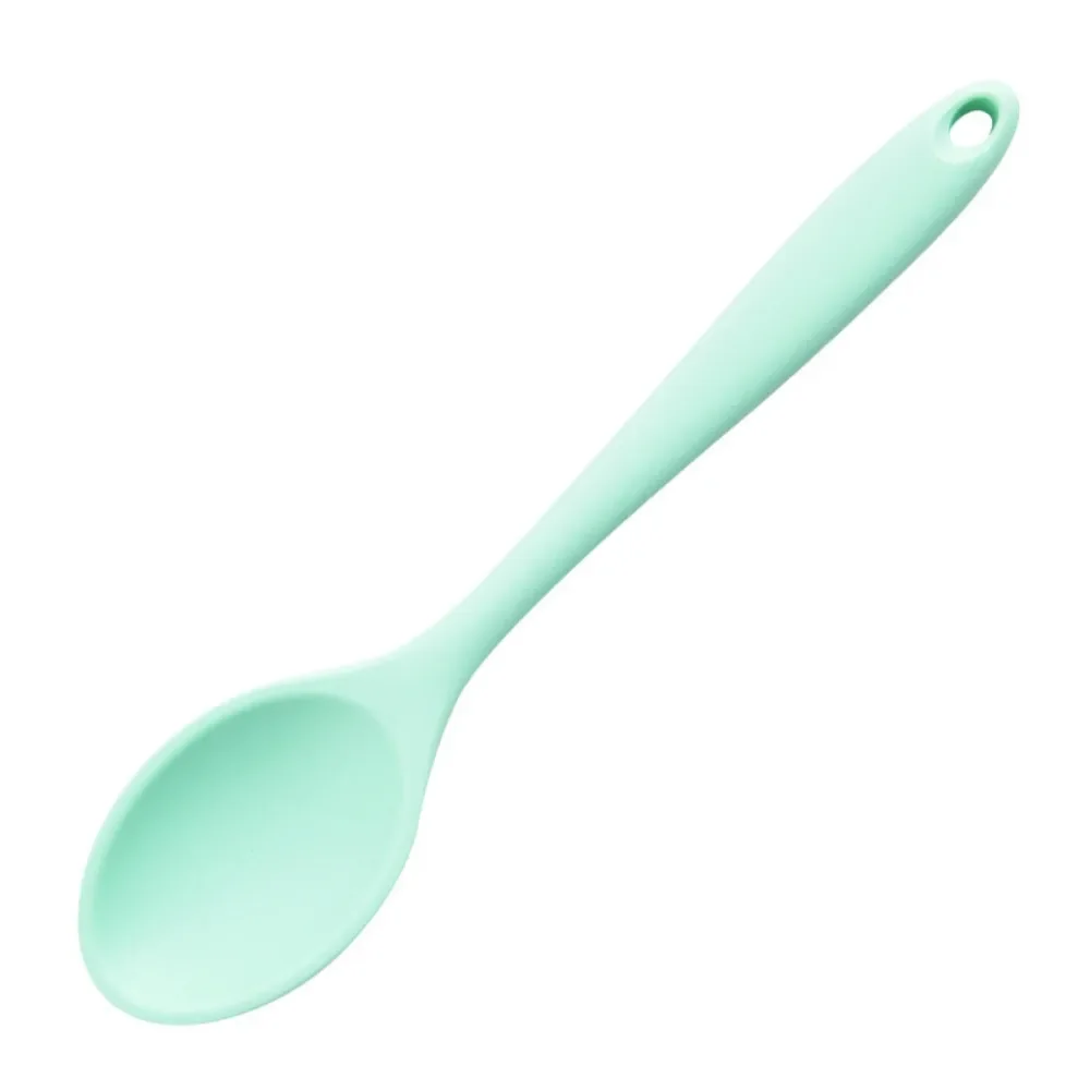 Silicone Spoon Food Grade Long-handled Kitchen Soup Spoon Mixing Spoons High Temperature Resistant for Cooking: Yellow