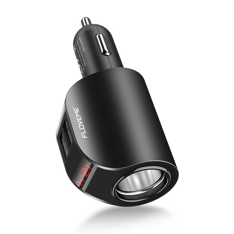 FLOVEME Dual USB Car Charger with Digital Display GPS Adapter for Xiaomi 12 3.1A Quick Car-charger for iPhone 12 13 Pro Charging: Default Title