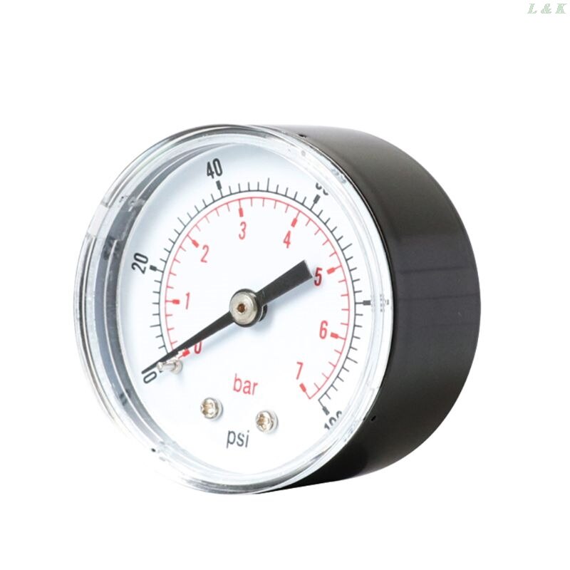 Pressure Gauge 52mm Dial 1/4" BSPT Horizontal 0/15,30,60.100,160,300 PSI & Bar