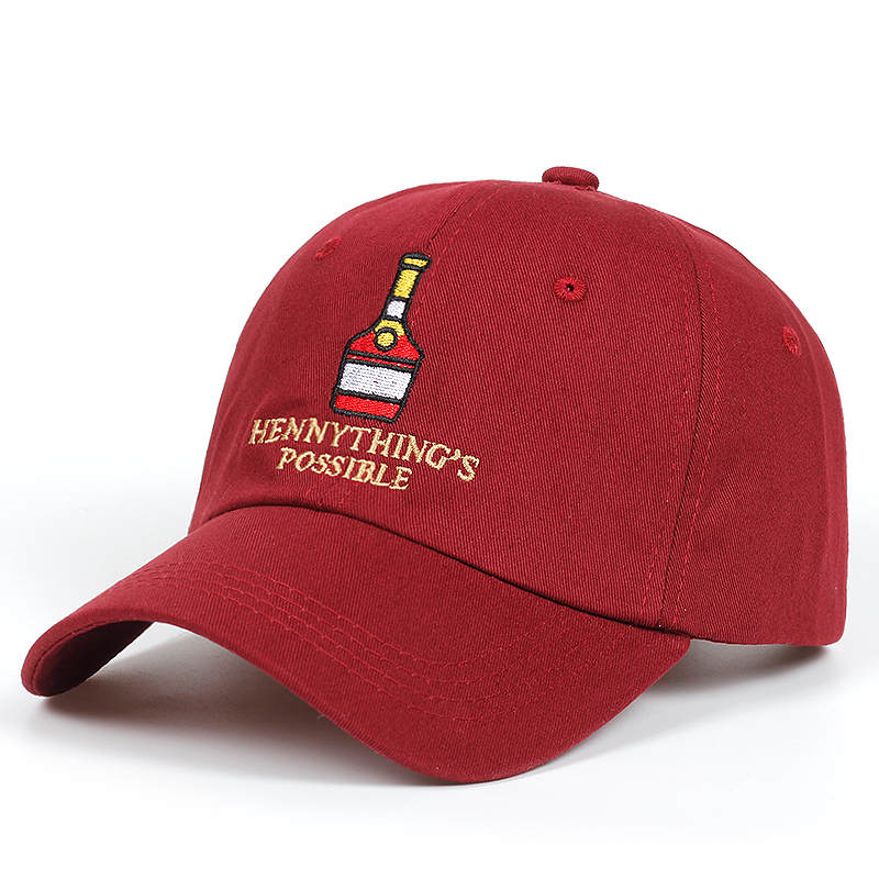 Ongestructureerde de rapper hennythings mogelijk vader hoed verstelbare baseball cap hiphop snapback golf cap vrouwen mannen trucker botten: wine red