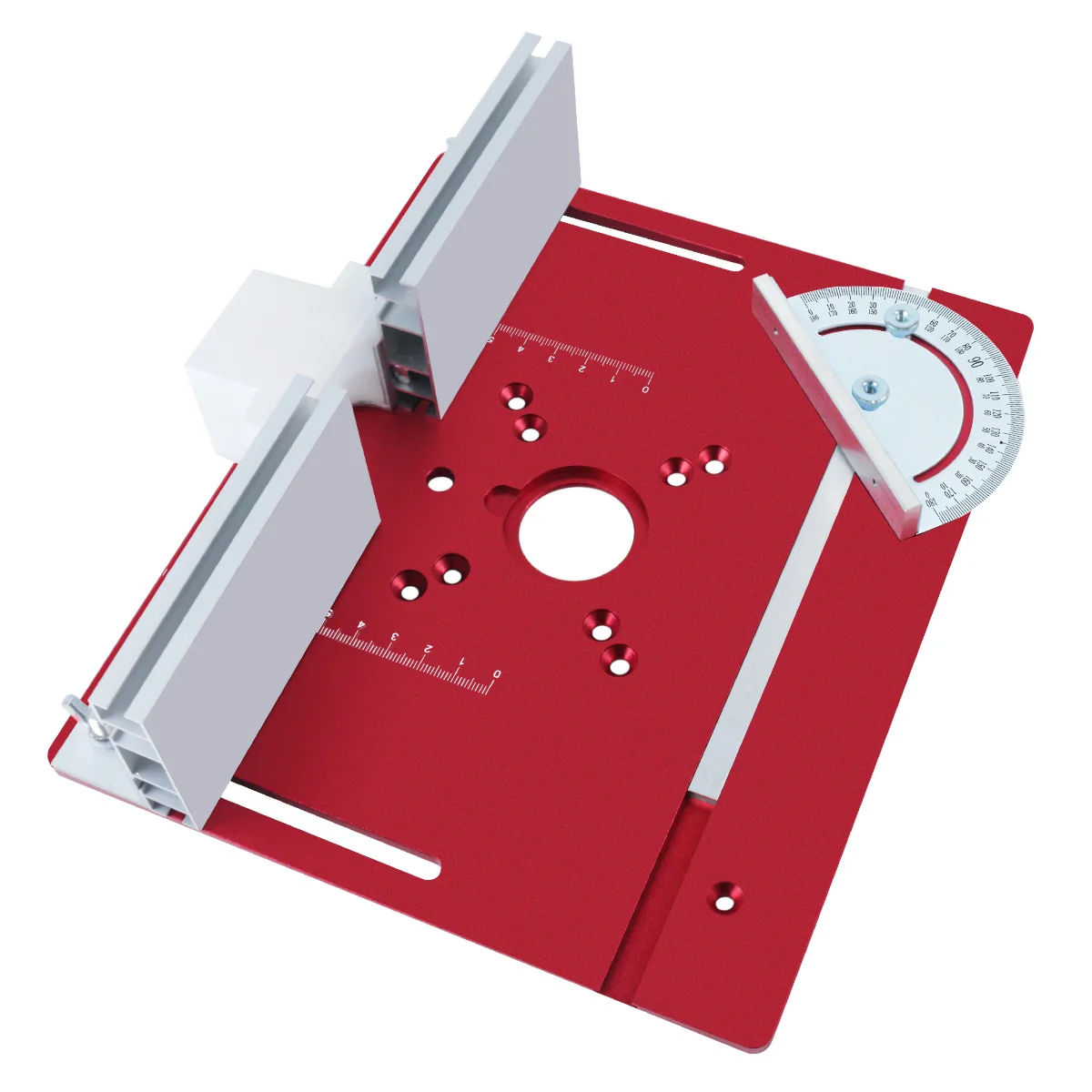 Kit de levage de routeur pour le travail du bois, plaque d'insertion de Table de routeur en aluminium avec guide et support de jauge d'onglet pour moteurs de 65 mm de diamètre: Vert, Violet
