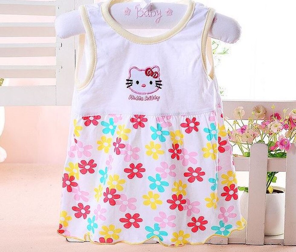 1-3 t vestido da menina do bebê sem mangas infantil meninas vestido de verão estilo princesa algodão roupas vestido de bebê meninas roupas