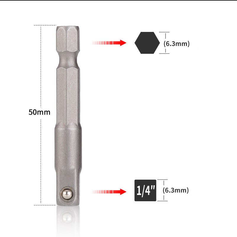 Socket Adapter Set Hex Shank to 1/4 3/8 1/2 Inch Impact Driver Drill Bits: A