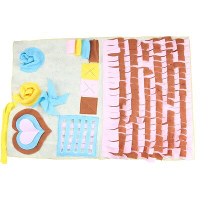 Snuffelmat voor huisdieren, trainingsdeken voor huisdieren, afneembare fleecemat, hondenmat, stressverlichtend, neuswerkpuzzel, neuspad voor huisdieren: F