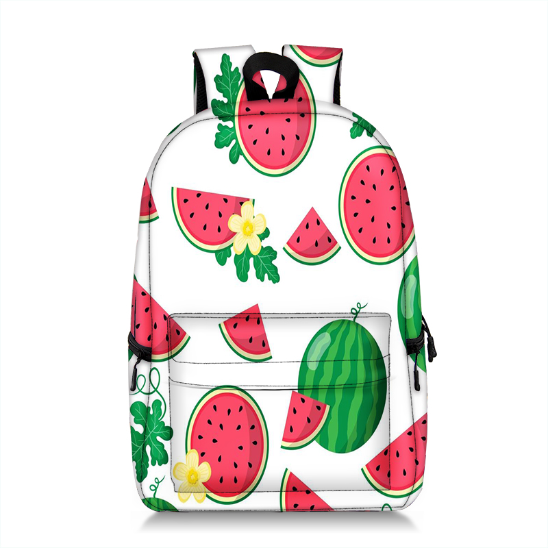 Cartoon Fruits Print Women Backpack Large Capacity Students Travel School Bagpack Avocado Mochila Feminina: qyhshuiguo04x