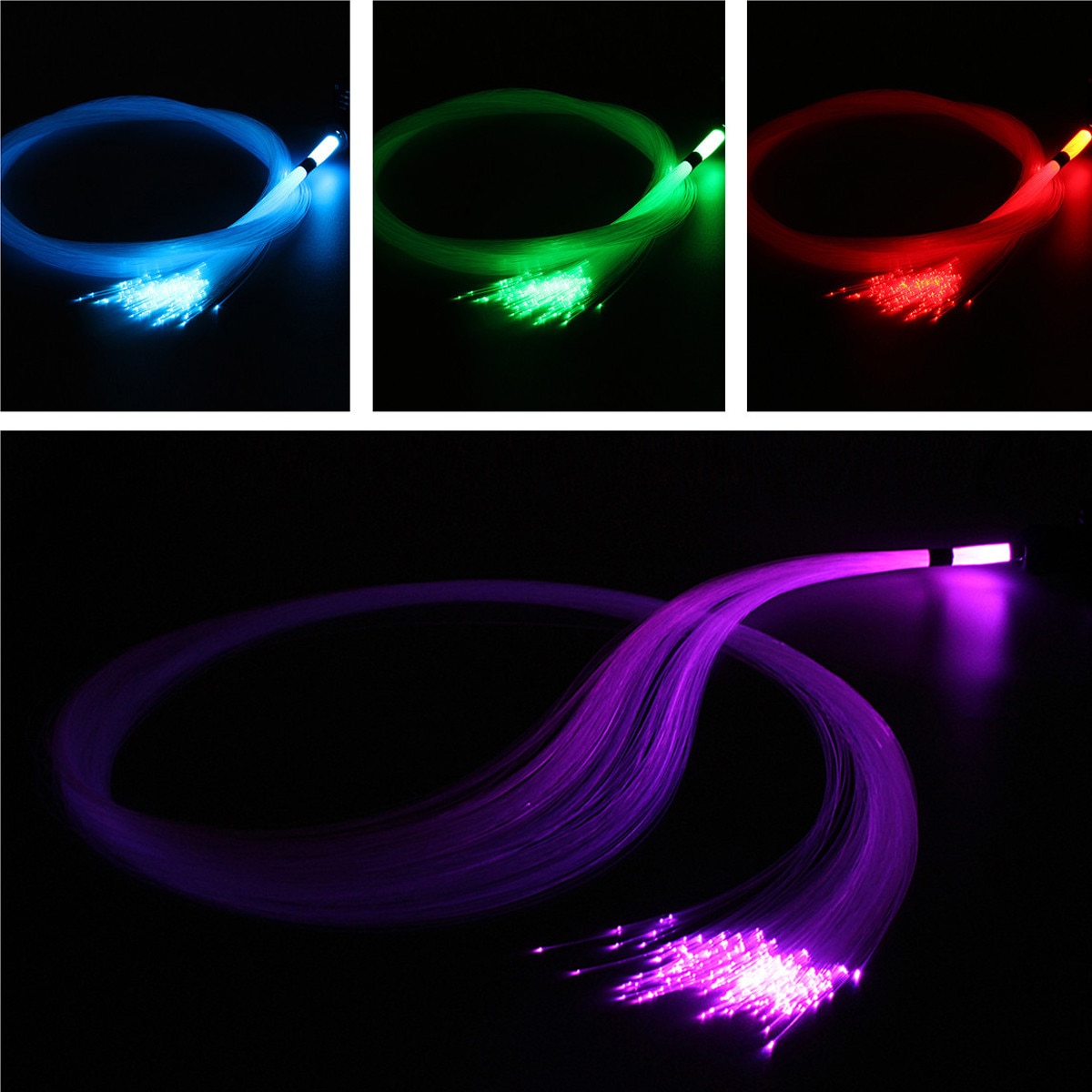 200Pcs0.75mmx2m Colorful Fiber Optic Lights RGB Twinkle LED Star Ceiling Light Kit For Fiber Optic Light Engine Machine