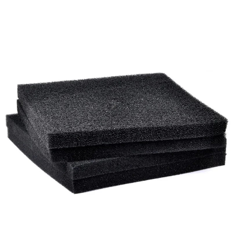 Espuma de filtración negra de 40cm x 30cm x 1cm, filtro bioquímico para acuario, almohadilla de esponja, espumadera, tanque de suministro de esponja de tiempo de uso largo