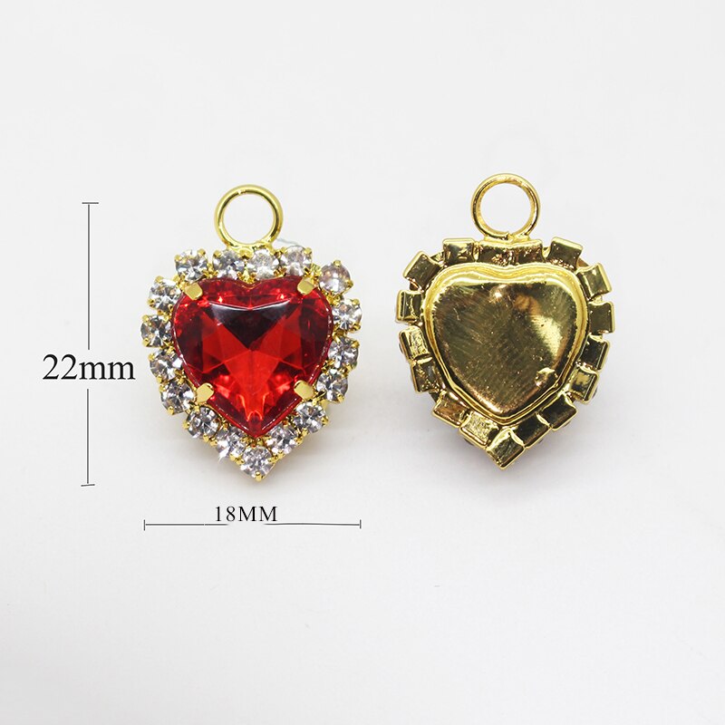 10 sztuk/partia koreański biżuteria akcesoria brzoskwinia serce pazur wiertła ściany pojedyncze wiszące rhinestone wisiorek