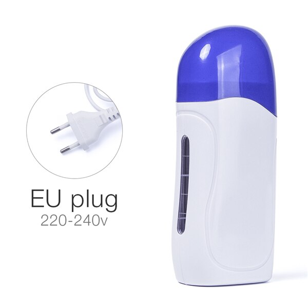Single Handheld Depilatory Wax Hair Removal Machine with EU/US Plug Portable Epilator Roll On Depilatory Heater: BLUE EU