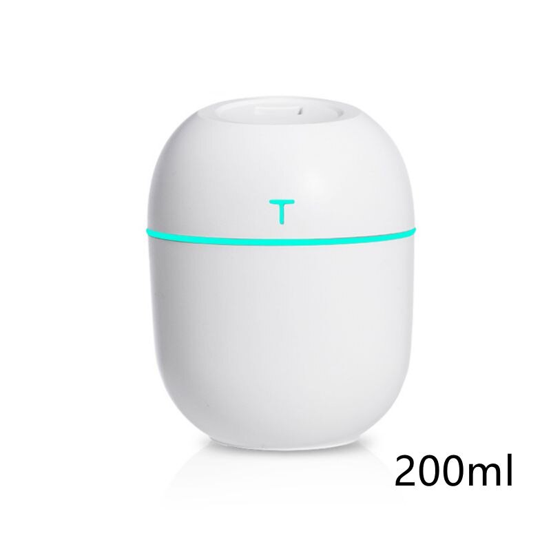 Portable 300ml Humidifier USB Ultrasonic Dazzle Cup Aroma Diffuser Cool Mist Maker Air Humidifier Purifier With Romantic Light: 200ml white