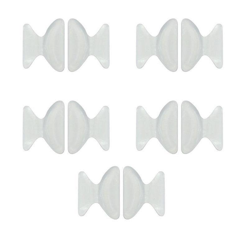 5 Pairs Clear Silicone Neus Pads Voor Glazen Neus Pads Bril Accessoire Zachte Neus Pads Ovale Schroef Op Neus Pad gereedschap: White