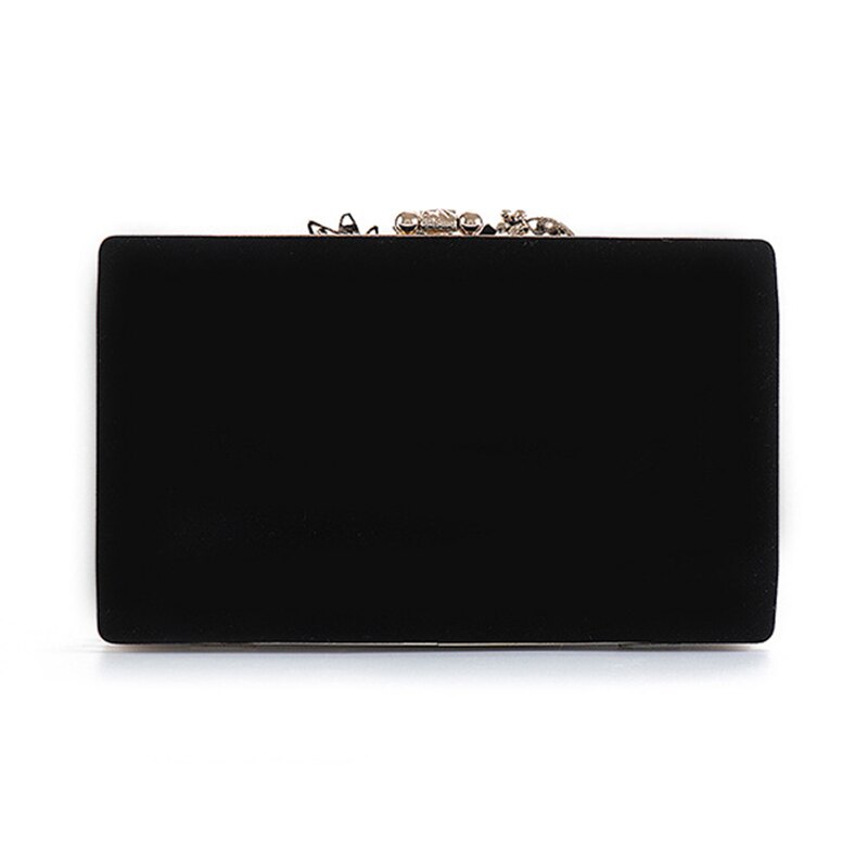 Pochette de soirée pour femmes sac de fête noir pochette sac à main exquis diamant fleur serrure sac de mariage velours sac à main sac à bandoulière ZD1281