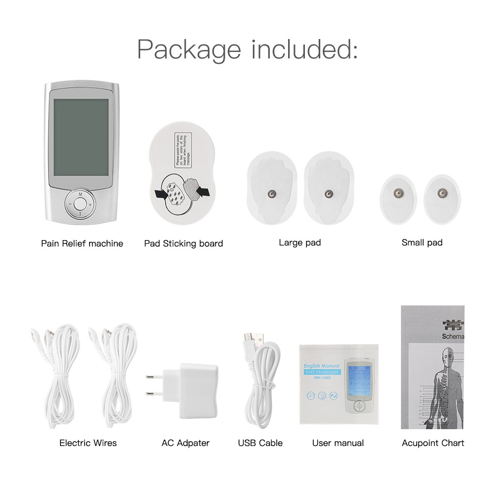 Stimulateur musculaire dizaines unité 16 Modes double sortie EMS corps soulagement de la douleur Massage électrique électronique impulsion physiothérapie masseur