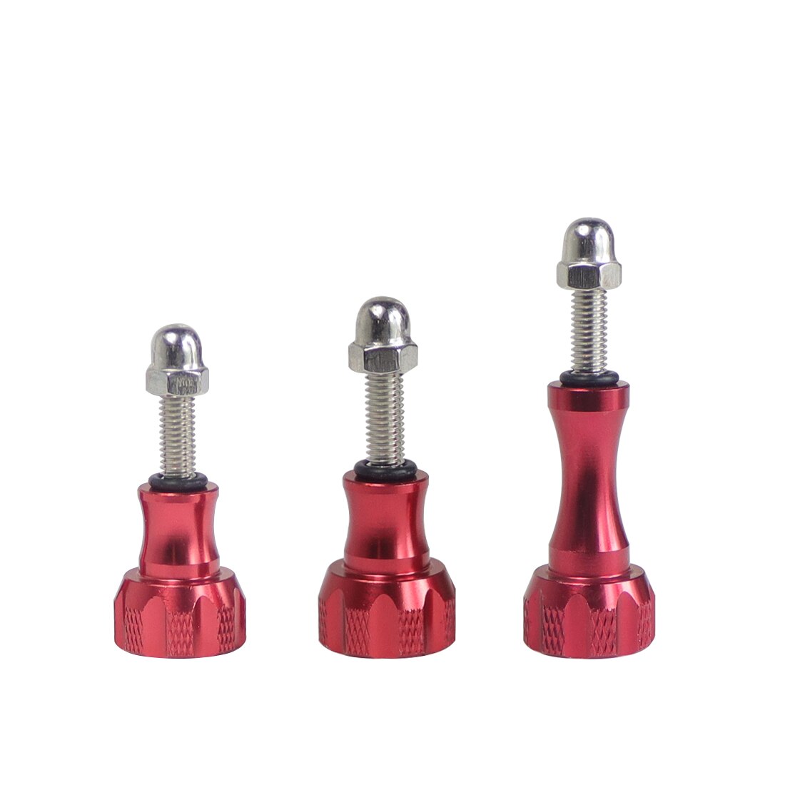 Aluminum Alloy Bolt Nut Thumb Screws Mount 1xLong 2xShort CNC for GoPro Hero 10 9 8 7 Black Max for DJI Osmo Action Sjcam Camera: Red set