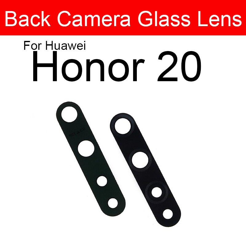 Voltar câmera traseira lente de vidro para huawei honor 20 20i 20s 20 pro lite lente de vidro da câmera principal com adesivo fita peças reposição: For Honor 20