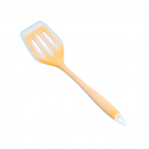 Food Grade Silicone Slotted Turner Nonstick Hollow Kitchen Utensils Spatula for Cooking: Yellow