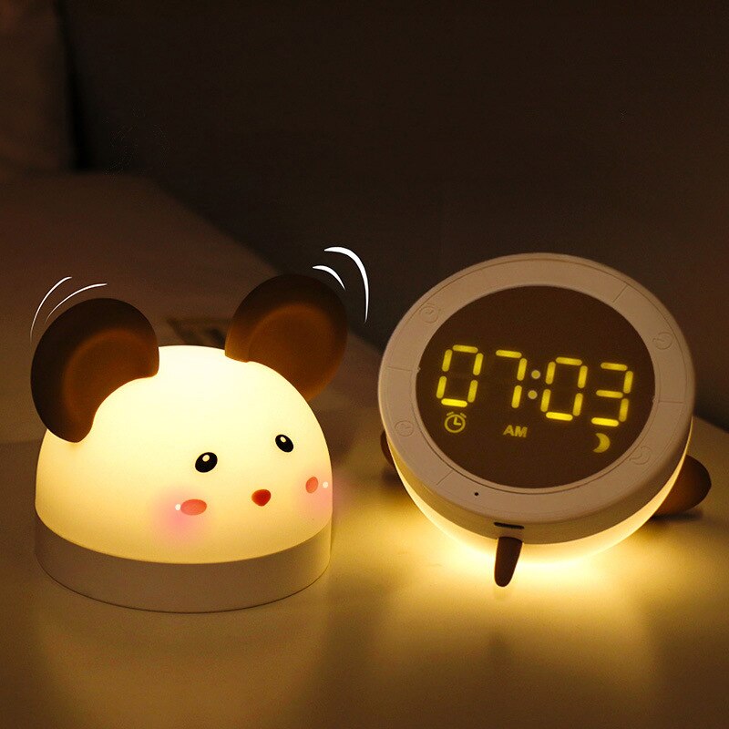 Wake Up Light Alarm Clock Digital Cartoon kids Bedroom Bedside LED Small Alarm desk decoration alram clock: Default Title