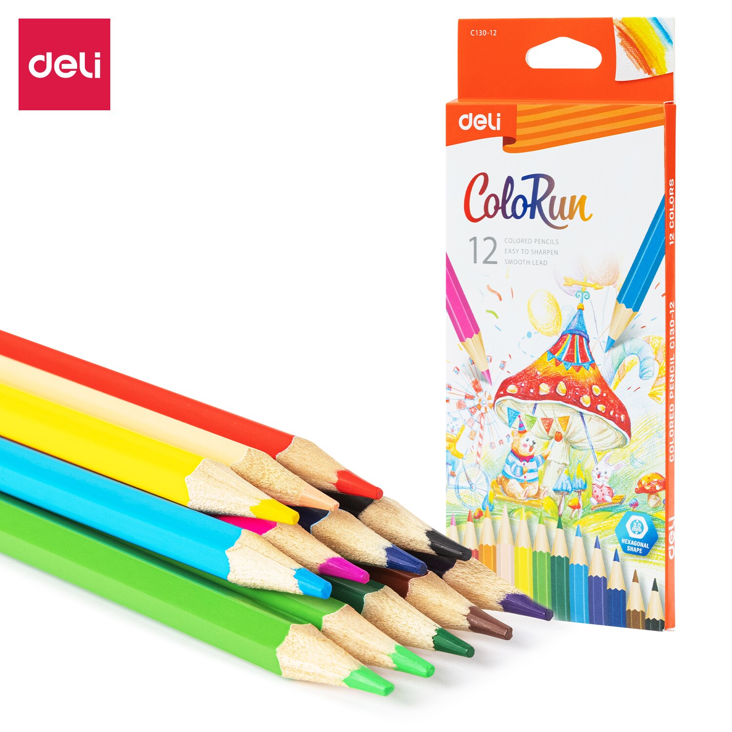 Deli 12 Colors Colored Pencil Durable Refill Students Painting Tool Drawing Stationery Colored Pencils For Art Supplies: PURPLE