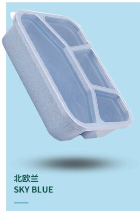 Bento Lunch Box Adults Kids 4 Compartments Travel Food Storage Containers Square Picnic Compartment Office Worker Fast Food Box: B