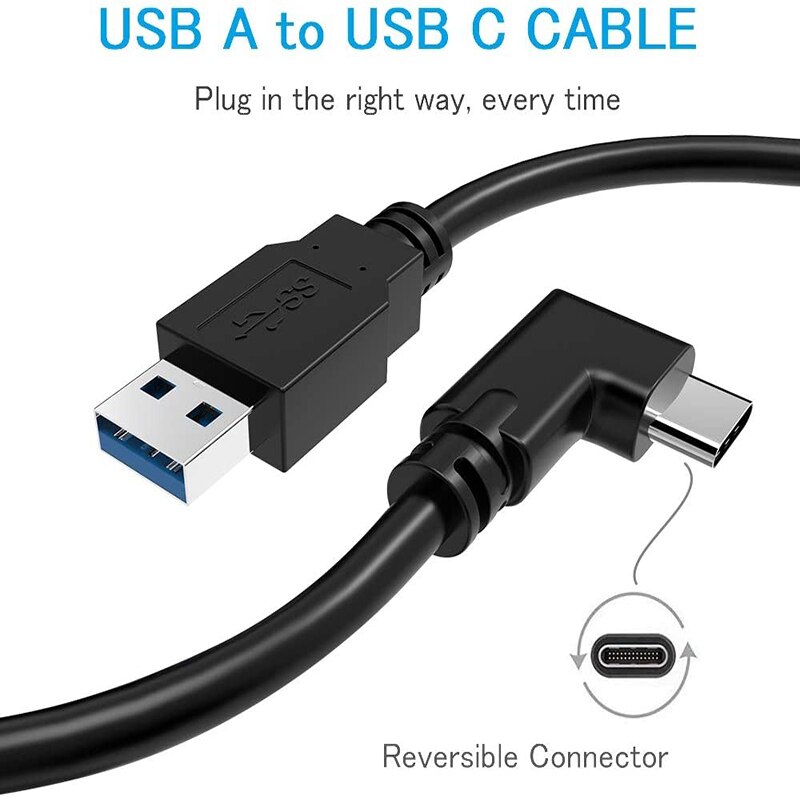 5M USB-C Cable USB3.2 Compatability with the Oculus Quest Link Oculus Quest 2 Right Angle Type-c 3.2 Gen1 Speed Data Transfer