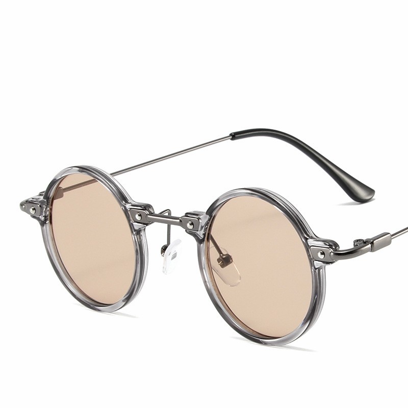 Okrągłe okulary przeciwsłoneczne dla mężczyzn Retro Steampunk okulary przeciwsłoneczne męskie damskie designerskie metalowe oprawki okulary ocienia oczka: Black