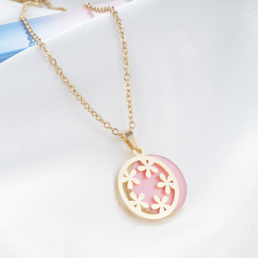 Yunkingdom conjunto de joyas corazón redondo delfín resina Acero inoxidable conjuntos de joyas COLLAR COLGANTE pendientes para mujeres