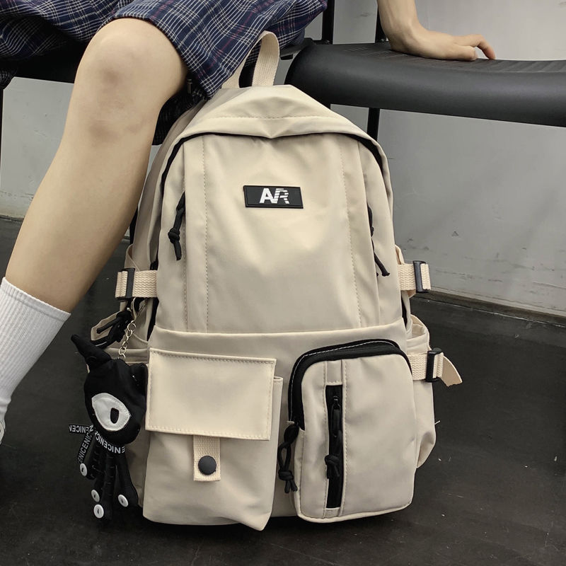 Mochila para estudiantes de secundaria para chicas adolescentes, bolso escolar grande de nailon sólido