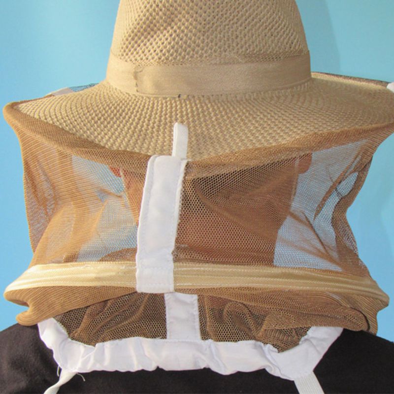 Natural Denim Mesh Beekeeping Beekeepers Hat Veil Protective Face Mask for Bee Protection During Beehive