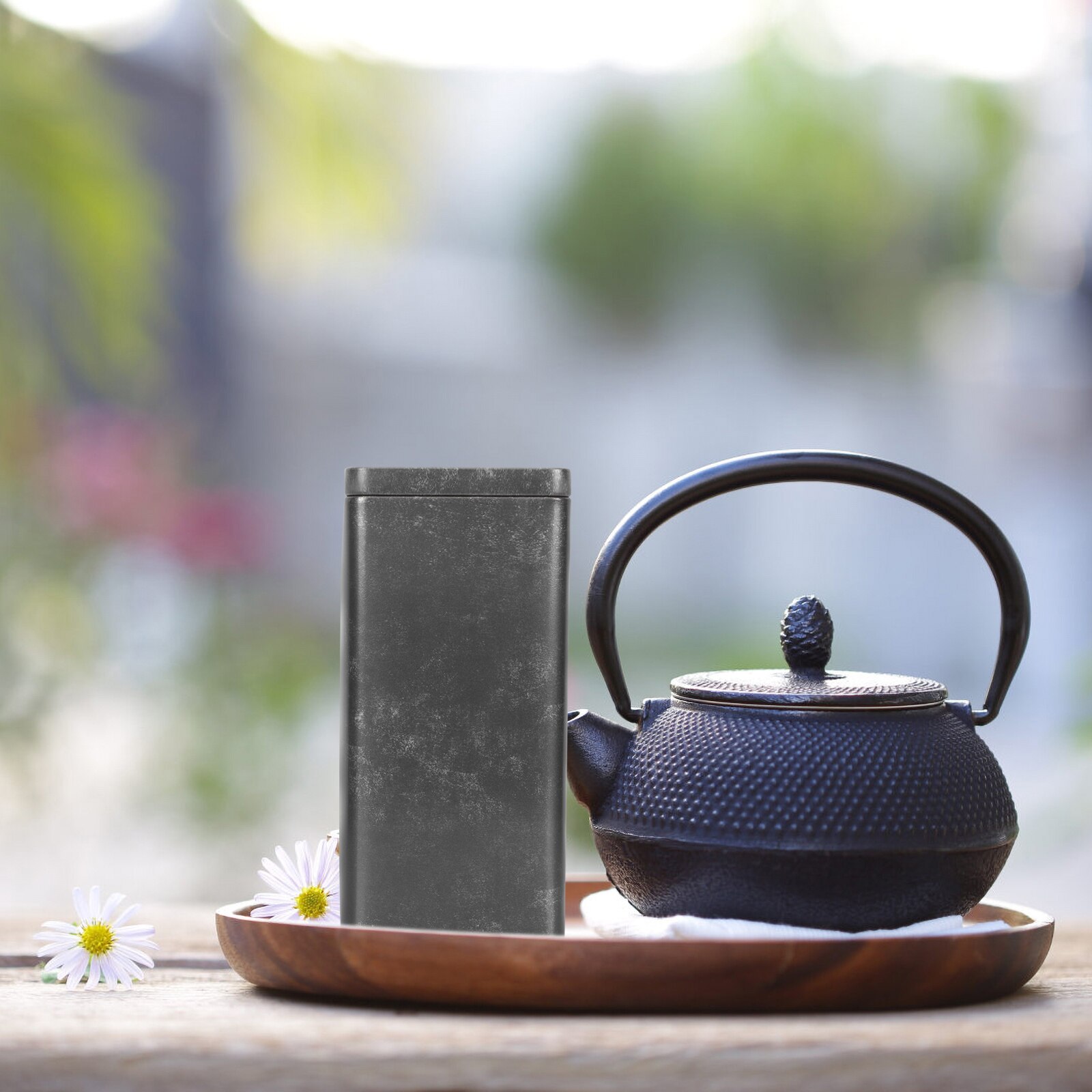 Tinplate Tea Container Multi-function Sealing Tea Caddy Portable Tea Canister Tea Packaging Caddy