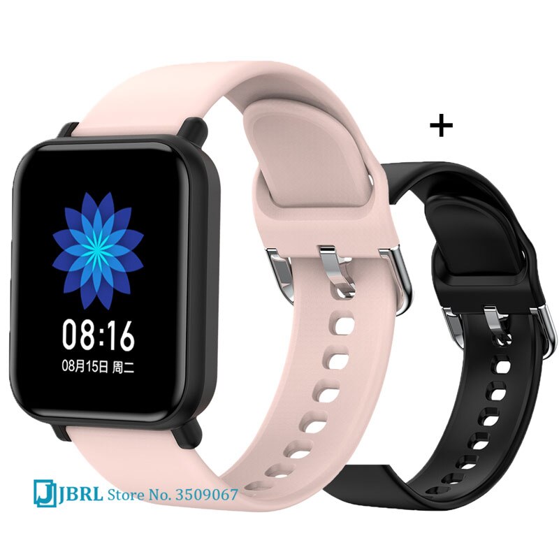 Children Full Touch Smart Wristband Girls Boys Smart Watch Swimming Kids Smartband Teen Fitness Bracelet Bluetooth Android IOS: pink add strap1